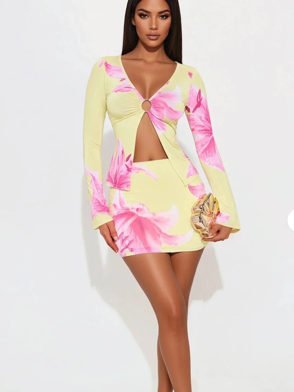 Y2K NWT Fashion Nova Seaside Floral Cutout Set | Size Small